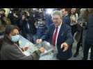 Hard-left candidate Jean-Luc Mélenchon votes in French elections
