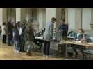 Voters voting in French presidential election in Lyon