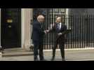 Germany's Olaf Scholz is welcomed to 10 Downing Street by British PM Johnson