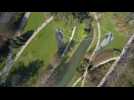 Roubaix : vue aérienne de l'oeuvre de SAYPE au parc Barbieux
