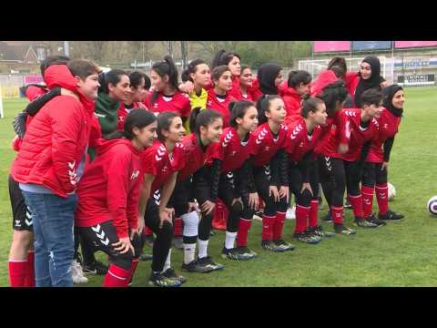 Afghan women footballers revel in freedom to beat British MPs