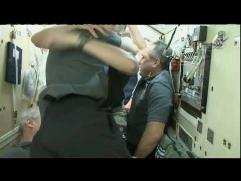 Hugs in space as NASA astronaut, Russian cosmonauts prepare to return to Earth