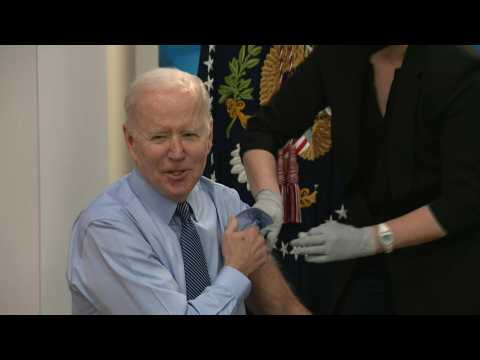 'It didn't hurt a bit': Biden receives second Covid booster shot