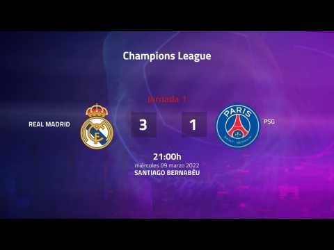 Resumen partido entre Real Madrid y PSG Jornada 1 Champions League