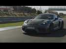 The new Porsche 718 Cayman GT4 RS in Arctic Grey Driving Video