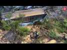 Saint-Lary : délicate opération de relevage pour le camion tombé dans un ravin