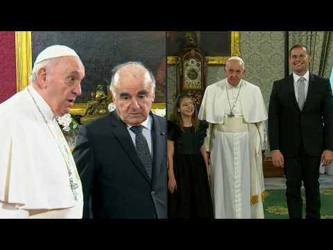 Pope Francis meets President Vella and Prime Minister Abela of Malta