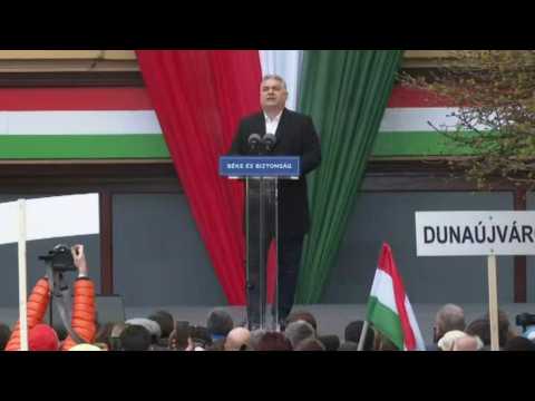 Hungarian Prime Minister Viktor Orban holds final rally ahead of Sunday's elections