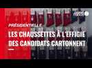 VIDÉO. Présidentielle : un créateur cartonne avec ses chaussettes à l'effigie des candidats