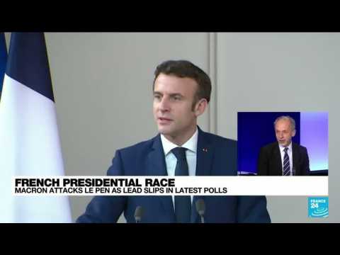 French presidential election: Macron attacks Le Pen as lead slips in latest polls