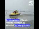 Un aéroglisseur pour les pompiers dans la baie du Mont-Saint-Michel