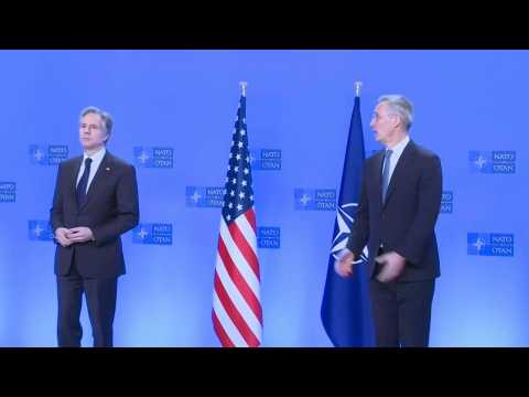 NATO chief greets US Secretary of State Antony Blinken at Brussels meeting on Ukraine