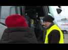 Refugees arrive in Polish city near Ukrainian border by bus
