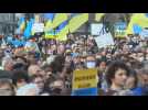 Ukrainian national anthem sung at Paris rally
