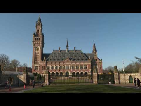 Exterior images of the ICJ as Ukraine war hearing begins