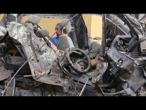 Aftermath of twin attacks in Somalia that killed more than 30