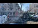Destruction in Kyiv's Kurenivka district after attack - Label : AFPTV - First images - Category : News