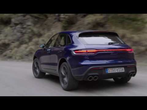 The new Porsche Macan T in Gentian Blue Driving Video
