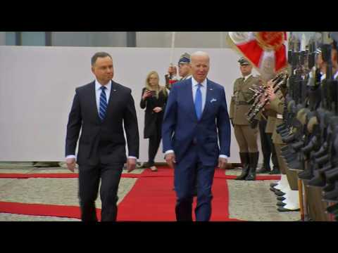 US President Joe Biden welcomed by President Duda of Poland