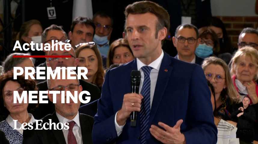 Illustration pour la vidéo Emmanuel Macron à Poissy pour son premier meeting de campagne
