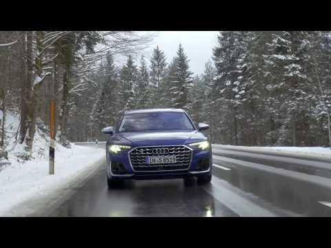The new Audi S8 in Ultra Blue Driving Video