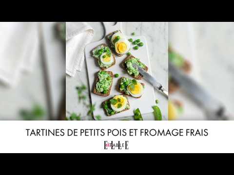 VIDEO : Tartines de petits pois et fromage frais