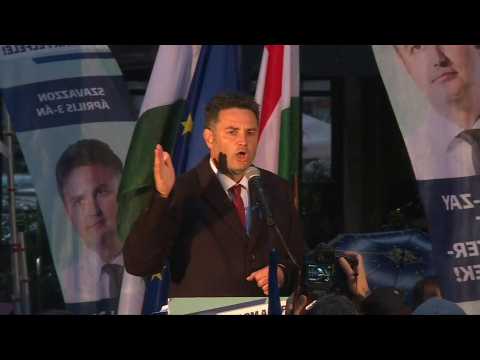 Hungary's opposition candidate Peter Marki-Zay holds final rally
