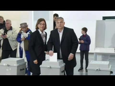 PM Orban votes in Hungarian election