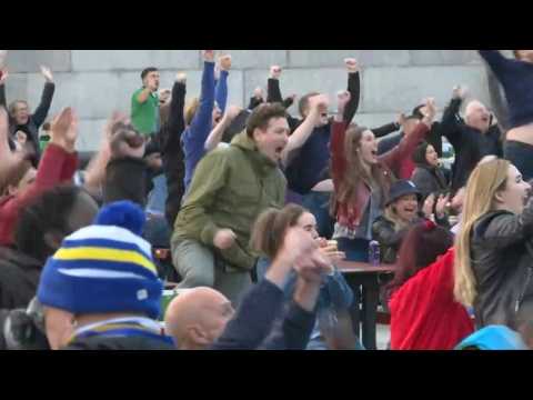 Euro 2020: Fans in London celebrate England's first goal against the Czechs