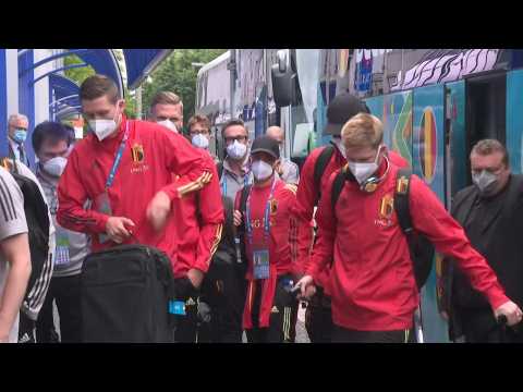 Euro 2020: Belgium players arrive at hotel in Munich