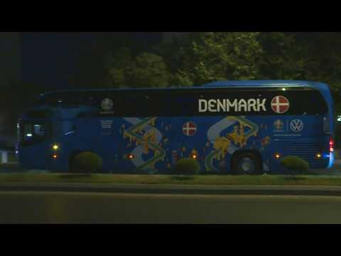 Euro 2020: Denmark arrive at hotel in Baku ahead of quarter-final