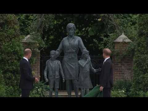 Princes Harry &amp; William unveil statue of their mother, Diana