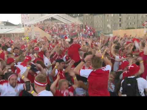 Euro 2020: Copengagen fan zone explodes with joy as Denmark qualify for semis