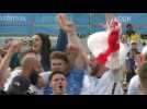 Euro 2020: England fans in London celebrate Harry Kane's opener against Ukraine