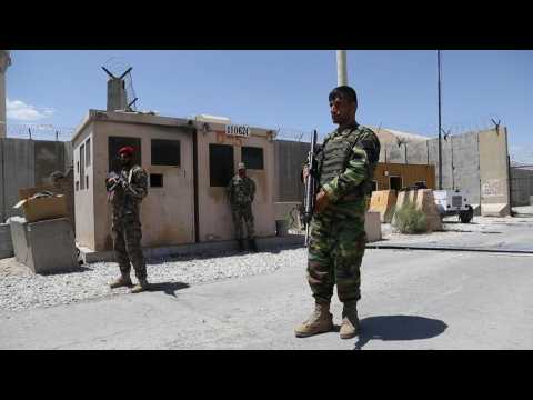 Images of Afghan forces guarding Bagram after US troops leave base