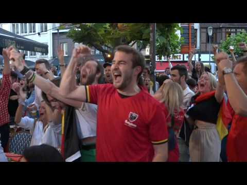 Euro 2020: Belgian fans celebrate Lukaku's goal against Italy