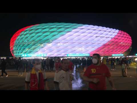Euro 2020: Fans leave Allianz Arena after Belgium v Italy
