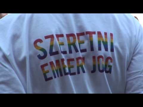 Protest against the homophobic law in Hungary