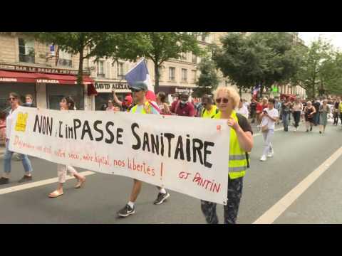France Health pass: demonstration between Bastille and Porte de Champerret in Paris