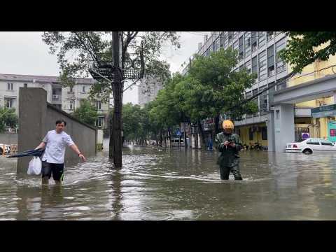 Typhoon In-Fa inundates coastal Chinese city