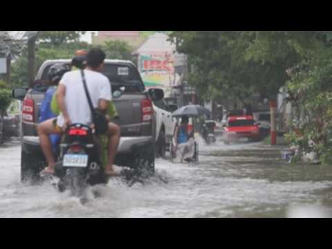 Heavy rains cause floods in Pampanga, Philippines