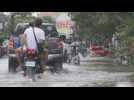 Heavy rains cause floods in Pampanga, Philippines