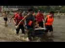 Locals rafted to safety in central China during deadly flooding