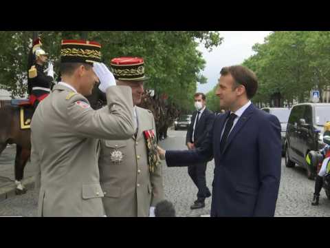 France's Bastille Day: president Emmanuel Macron arrives at the Champs-Elysees