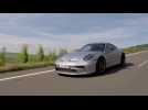 The new Porsche 911 GT3 with Touring Packege in Silver Driving Video