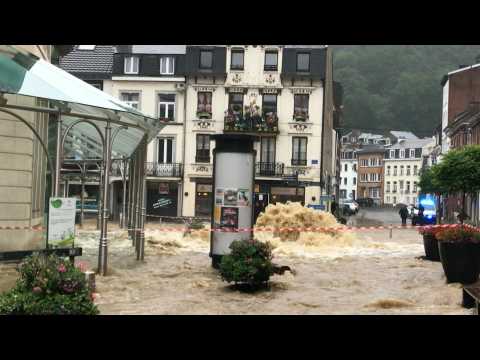City of Spa in eastern Belgium sees flooding after heavy rains