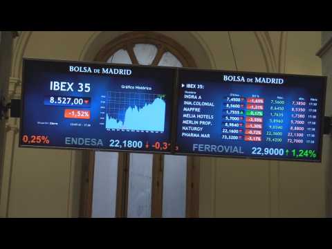 Spain's Ibex 35 falls by 1.52% and stands at April levels, touching 8,500 points