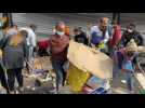 Civilians clean the streets of Johannesburg after looting