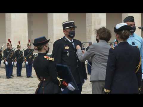 French ministers pay tribute to gendarmerie "heroes" at the Invalides