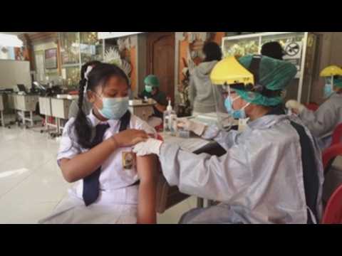 Covid-19 vaccination drive in a school in Bali